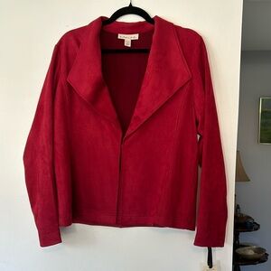 Soft, deep red women’s blazer